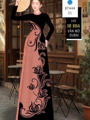 Vải Áo Dài Hoa In 4D AD BT444