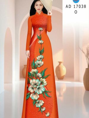 Vải Áo Dài Hoa In 3D AD 17038