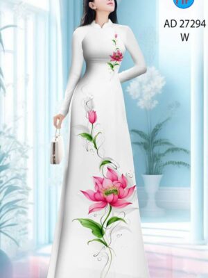 Vải Áo Dài Hoa Sen AD 27294