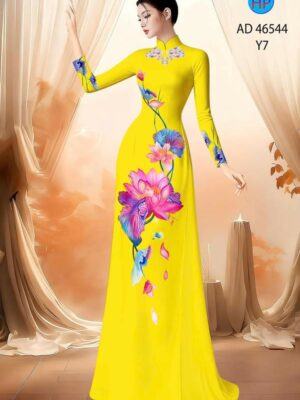 Vải Áo Dài Hoa Sen AD 46544