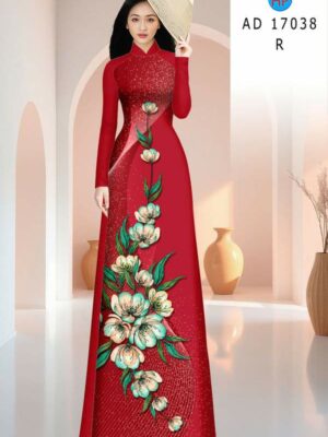 Vải Áo Dài Hoa In 3D AD 17038