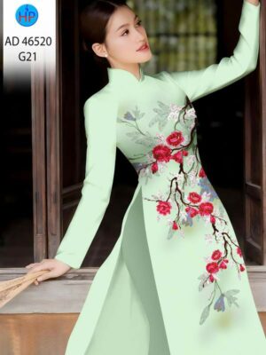 Vải Áo Dài Hoa In 3D AD 46520