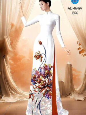Vải Áo Dài Hoa Cúc AD 46497