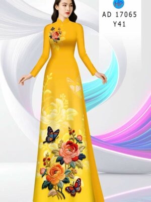 Vải Áo Dài Hoa Hồng AD 17065