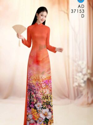 Vải Áo Dài Hoa In 3D AD 37153