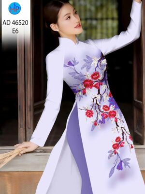 Vải Áo Dài Hoa In 3D AD 46520