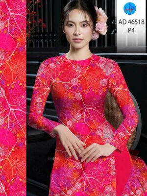 Vải Áo Dài Hoa In 3D AD 46518