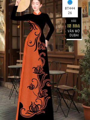 Vải Áo Dài Hoa In 4D AD BT444