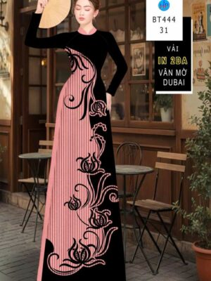Vải Áo Dài Hoa In 4D AD BT444