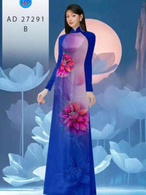 Vải Áo Dài Hoa In 3D AD 27291