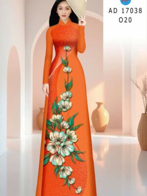 Vải Áo Dài Hoa In 3D AD 17038