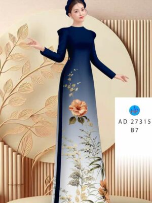 Vải Áo Dài Hoa In 3D AD 27315