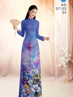 Vải Áo Dài Hoa In 3D AD 37153