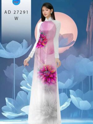 Vải Áo Dài Hoa In 3D AD 27291