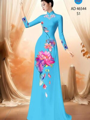 Vải Áo Dài Hoa Sen AD 46544
