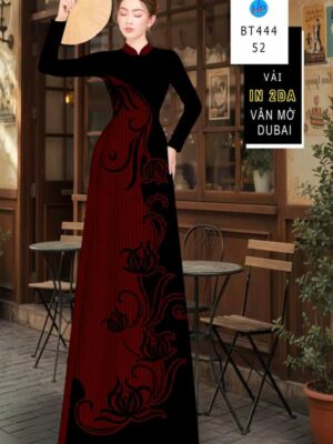 Vải Áo Dài Hoa In 4D AD BT444