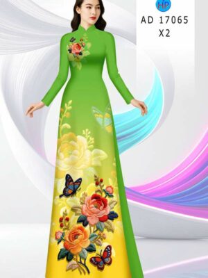 Vải Áo Dài Hoa Hồng AD 17065