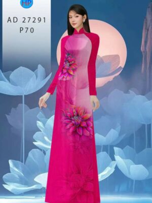 Vải Áo Dài Hoa In 3D AD 27291