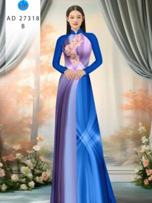 Vải Áo Dài Hoa In 3D AD 27318