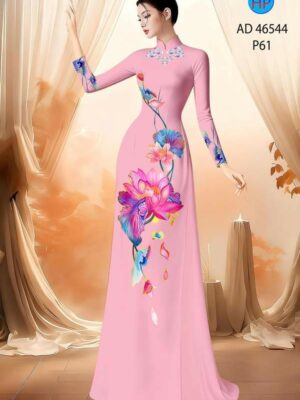 Vải Áo Dài Hoa Sen AD 46544