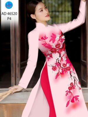 Vải Áo Dài Hoa In 3D AD 46520