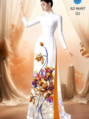 Vải Áo Dài Hoa Cúc AD 46497