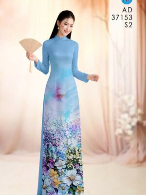 Vải Áo Dài Hoa In 3D AD 37153