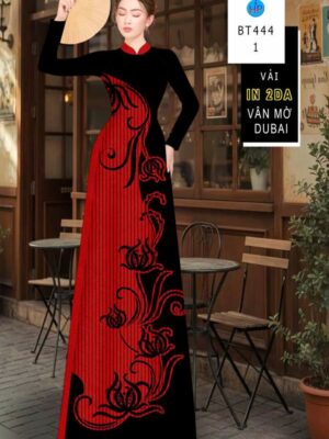 Vải Áo Dài Hoa In 4D AD BT444