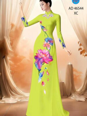Vải Áo Dài Hoa Sen AD 46544