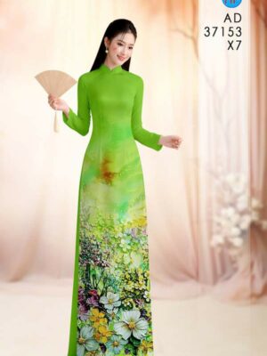 Vải Áo Dài Hoa In 3D AD 37153