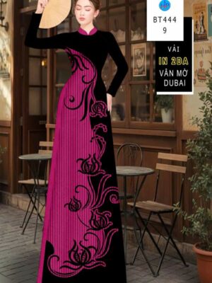 Vải Áo Dài Hoa In 4D AD BT444