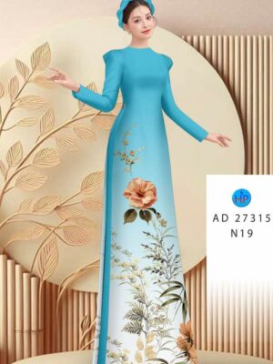 Vải Áo Dài Hoa In 3D AD 27315