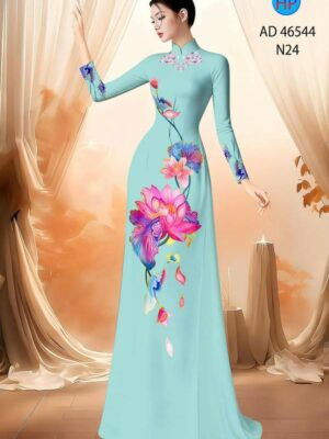 Vải Áo Dài Hoa Sen AD 46544