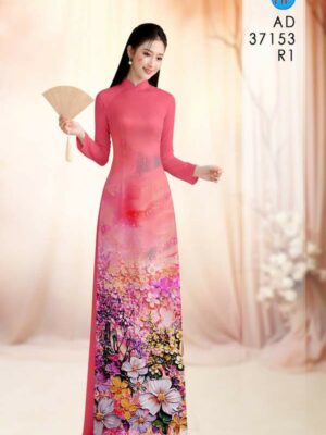 Vải Áo Dài Hoa In 3D AD 37153