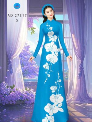 Vải Áo Dài Hoa In 3D AD 27317