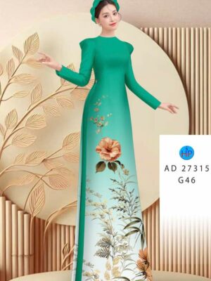 Vải Áo Dài Hoa In 3D AD 27315