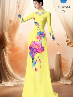 Vải Áo Dài Hoa Sen AD 46544