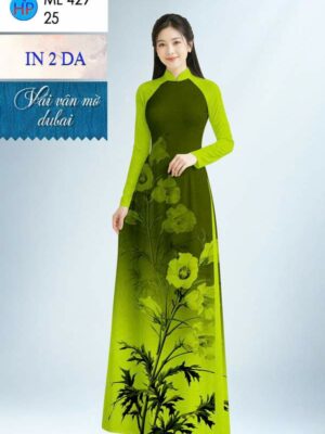 Vải Áo Dài Hoa In 4D AD ML429