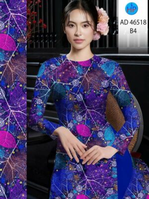 Vải Áo Dài Hoa In 3D AD 46518
