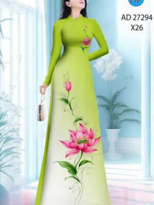 Vải Áo Dài Hoa Sen AD 27294