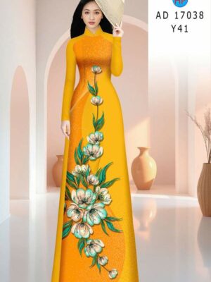 Vải Áo Dài Hoa In 3D AD 17038