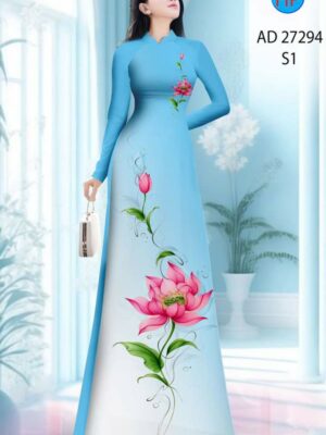 Vải Áo Dài Hoa Sen AD 27294