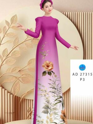Vải Áo Dài Hoa In 3D AD 27315