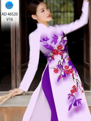 Vải Áo Dài Hoa In 3D AD 46520