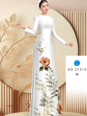 Vải Áo Dài Hoa In 3D AD 27315