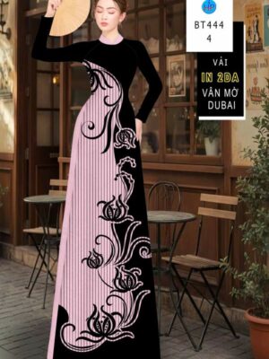 Vải Áo Dài Hoa In 4D AD BT444