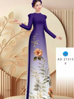 Vải Áo Dài Hoa In 3D AD 27315