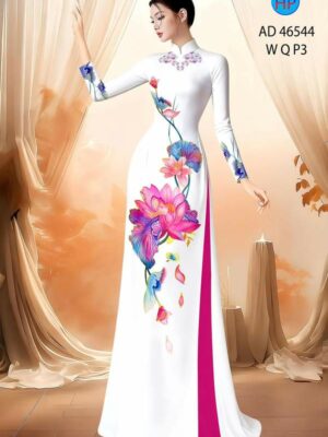 Vải Áo Dài Hoa Sen AD 46544