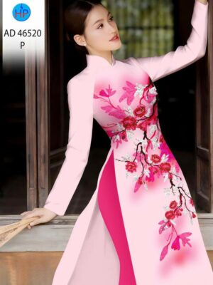 Vải Áo Dài Hoa In 3D AD 46520