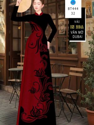 Vải Áo Dài Hoa In 4D AD BT444